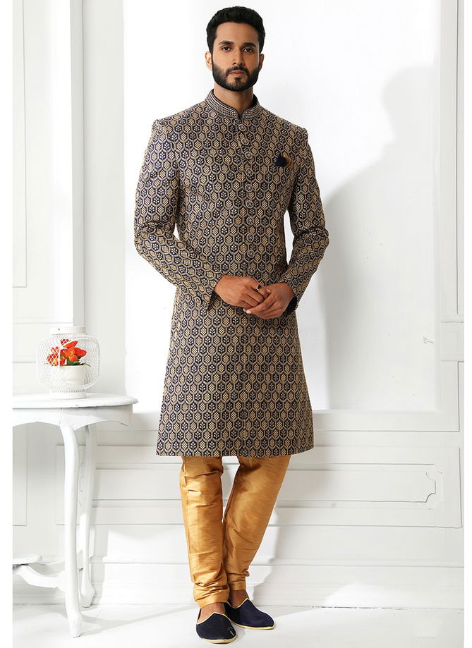 Wedding Wear Art Silk Wholesale Sherwani Collection